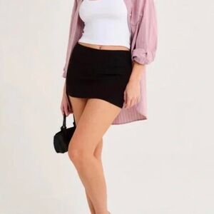 Rumored Black Mini Skirt Side Slit Detail Size Medium